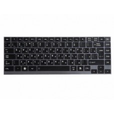 AEBU6700020-RU Клавиатура для ноутбука Toshiba Satellite R700, U800, U800W, U840, U845, U900, U920, U920T, U925, U940, Z830, R830, Z935, черные кнопки, серебристая рамка, с подсветкой, верт. Enter