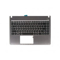 Клавиатура для ноутбука Asus U47 с топкейсом, с подсветкой, серебристая