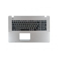 90NB01K2-R31RU0 Клавиатура для ноутбука Asus X750VB-3C с топкейсом, серебристая панель, черные кнопки