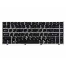 148778371 Клавиатура для ноутбука Sony Vaio VPC-S, VPCS11V9R, VPCS11M9R, VPCS11X9R, VPCS12V9R, VPCS12M9R, VPCS12X9R, VPCS13S9R, VPCS13X9R, VPCS13Z9R, VPCS13S8R, PCG-51111V, черные кнопки, серебристая рамка, гор. Enter
