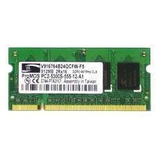V916764B24QCFW-F5 Модуль памяти SO-DIMM DDR2 PC-5300 1Gb ProMOS [V916764B24QCFW-F5] с разбора
