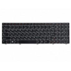 25-010793 Клавиатура для ноутбука Lenovo IdeaPad Z560, Z560A, Z565A, G570, G570A, G570AH, G570G, G570GL, G575, G575A, G575G, G770, G780, черная с серой рамкой, гор. Enter