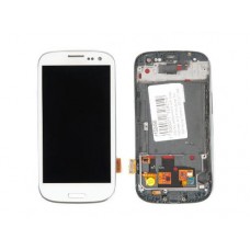 Дисплей в сборе с тачскрином и передней панелью для Samsung Galaxy S3 (GT-I9300) белый AMOLED