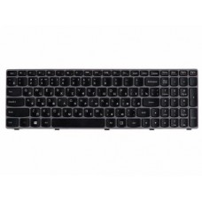 25-011741 Клавиатура для ноутбука Lenovo IdeaPad Y570, черные кнопки, фиолетовая рамка, гор. Enter