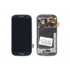 Дисплей в сборе с тачскрином и передней панелью для Samsung Galaxy S3 (GT-I9300) черный AMOLED