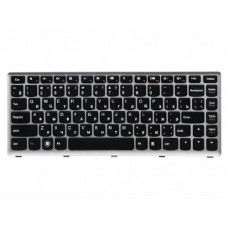 25204960 Клавиатура для ноутбука Lenovo IdeaPad U310, черные кнопки, серебристая рамка, гор. Enter