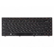 25201977 Клавиатура для ноутбука Lenovo IdeaPad B480, B485, G480, G480A, G485, G485A, Z380, Z480, Z485, черная с серой рамкой, гор. Enter