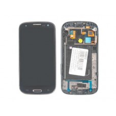 Дисплей в сборе с тачскрином и передней панелью для Samsung Galaxy S3 (Duos GT-I9300I) черный AAA