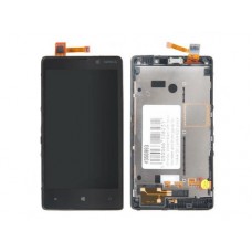 Дисплей в сборе с тачскрином и передней панелью для Nokia Lumia 820 черный