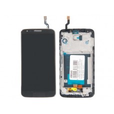 Дисплей в сборе с тачскрином и передней панелью для LG G2 D802, черный
