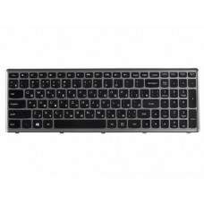 25211213 Клавиатура для ноутбука Lenovo IdeaPad U510, Z710, черная с серой рамкой, гор. Enter