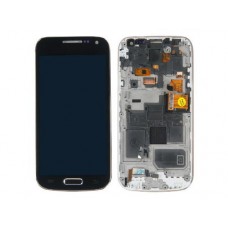 Дисплей в сборе с тачскрином и передней панелью для Samsung Galaxy S4 mini GT-I9190, GT-I9192, GT-I9195 черный AMOLED