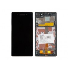 Дисплей в сборе с тачскрином и передней панелью для Sony Xperia Z1 (C6903) черный