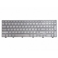 NSK-LG0BW Клавиатура для ноутбука Dell Inspiron 15-7000, Inspiron 7537, серебристая с рамкой, с подсветкой, гор. Enter