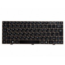 S1N-1ERU2C1-SA0 Клавиатура для ноутбука MSI Wind L1350D, U135, U160, U135DX, U160DX, U180, L1350, L1600, MS-N014, MS-N051, MS-N081, MS-N082, черные кнопки, золотая рамка, верт. Enter