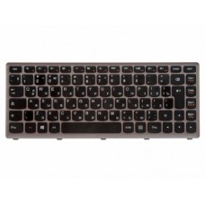 25204889 Клавиатура для ноутбука Lenovo IdeaPad U310 черная с серебристой рамкой, верт. Enter