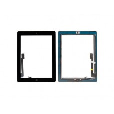 Тачскрин с кнопкой Home и клейкой лентой для Apple iPad 4, черный