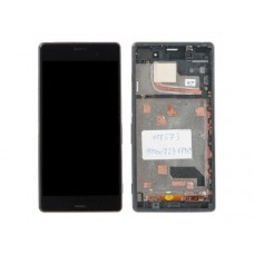 Дисплей в сборе с тачскрином и передней панелью для Sony Xperia Z3 Dual (D6633) черный AAA