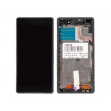 Дисплей в сборе с тачскрином передней панелью для Sony Xperia Z2 (D6503) черный AAA