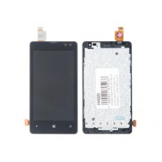 Дисплей в сборе с тачскрином и передней панелью для Nokia Lumia 532 Dual Sim черный