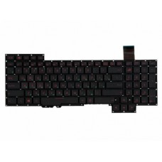 0KNB0-E601RU00 Клавиатура для ноутбука Asus G751, черная, без рамки, красный принт, гор. Enter