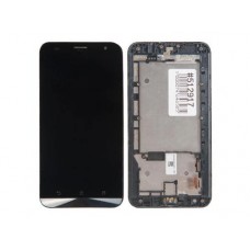 Дисплей в сборе с тачскрином и передней панелью для ASUS Zenfone 2 Laser ZE550KL, черный (б/у, с разбора)