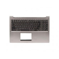 0KNB0-6624RU00 Клавиатура для ноутбука Asus UX51 с топкейсом, черные кнопки, серебристая панель, с подсветкой