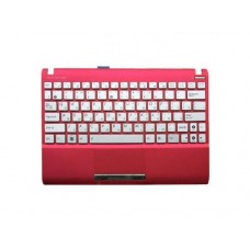 04GOA292KRU02-1 Клавиатура для ноутбука Asus Eee PC 1025CE с топкейсом, розовая, серебристые кнопки