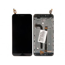 Дисплей в сборе с тачскрином и передней панелью для Asus Zenfone Go ZC500TG черный (б/у, с разбора)