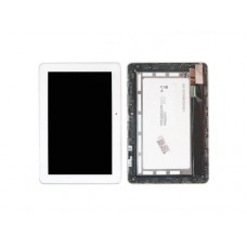 Дисплей в сборе с тачскрином и передней панелью для Asus Transformer Pad, белый, б/у, с разбора,царапины