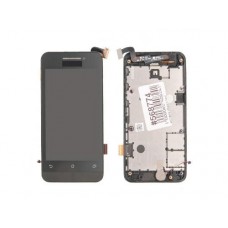 Дисплей в сборе с тачскрином и передней панелью для Asus ZenFone 4 (A400CG) черный (4.0"), оригинал