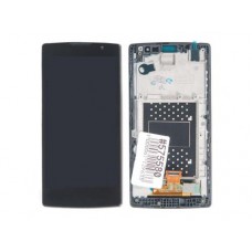 Дисплей в сборе с тачскрином и передней панелью для LG Spirit H422, черный