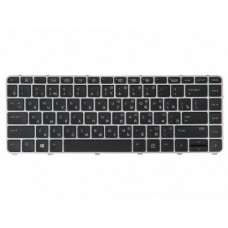 844423-001 Клавиатура для ноутбука HP EliteBook Folio 1000, 1040 G3 черные кнопки, серебристая рамка, с подсветкой, гор. Enter