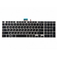 NSK-TVMSU Клавиатура для ноутбука Toshiba Satellite S50, S55, S55A, S55T-A, L50D-A, L70-A, S50-A, S50D-A, S70-A, S70D-A, S70T-A, S75-A, S75D-A, S75T-A, черные кнопки, серебристая рамка, с подсветкой, гор. Enter
