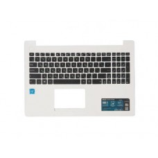 13NB04X2P02111-1 Клавиатура для ноутбука Asus X553, X553M, X553MA, D553MA, R515MA, F553MA с топкейсом, белая панель, черные кнопки (с разбора)