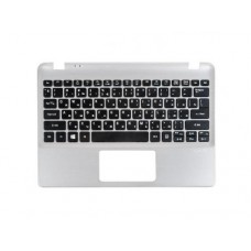 v5-551 Клавиатура для ноутбука Acer Aspire V5-122 с топкейсом, серебристая панель, черные кнопки