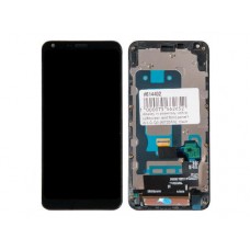 Дисплей в сборе с тачскрином и передней панелью для LG Q6 M700, черный