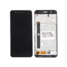 Дисплей в сборе с тачскрином и передней панелью для Asus ZenFone 3 Max ZC520TL черный б/у, с разбора