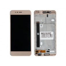 Дисплей в сборе с тачскрином и передней панелью для Asus ZenFone 3 Max ZC520TL золотистый б/у, с разбора