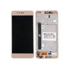 Дисплей в сборе с тачскрином и передней панелью для Asus ZenFone 3 Max ZC520TL золотистый б/у, с разбора, царапины