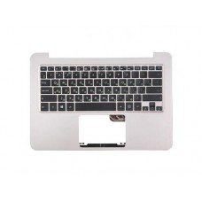04GNVS1KRU00-3 Клавиатура для ноутбука Asus UX305 с топкейсом, черные кнопки, серебристая рамка