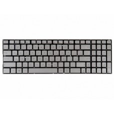 NSK-USSBQ Клавиатура для ноутбука Asus N501, N501J, N501JW, N501V, N501VW, G501, Q501, UX501, UX501JW, N541, серебристая с подсветкой, без рамки, гор. Enter