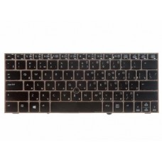 677598-251 Клавиатура для ноутбука HP EliteBook 2170p, черные кнопки, серая рамка, гор. Enter
