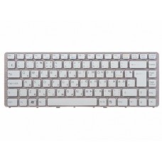 148737941 Клавиатура для ноутбука Sony Vaio VGN-NW, VGN-NW26MRG, VGN-NW2SRF, VGN-NW2ERE, VGN-NW11ZR, VGN-NW11SR, PCG-7181V, белые кнопки, серая рамка, верт. Enter