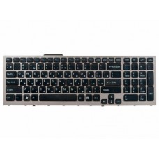 NSK-S9101 Клавиатура для ноутбука Sony Vaio VPC-F, VPC-F11, VPCF11Z1R, VPCF11E1R, VPCF11S1R, VPCF11M1R, VPCF12S1R, VPCF12M1R, VPCF12E1R, VPCF12Z1R, VPCF13Z1R, VPCF13S1R, VPCF13E1R, VPCF13E8R, VPCF13S8R, VPCF13Z8R, серая рамка, черные кнопки, гор. Enter