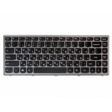 25215630 Клавиатура для ноутбука Lenovo Flex 14, G40, G40-30, G40-45, G40-70, G40-75, G40-80, черные кнопки, серебристая рамка, гор. Enter