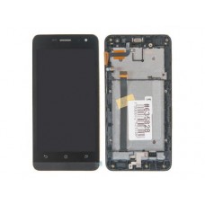 Дисплей в сборе с тачскрином и передней панелью для Asus Zenfone 5 A502CG черный (новый)