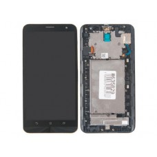 Дисплей в сборе с тачскрином и передней панелью для Asus Zenfone 2 Laser ZE601KL черный (новый)
