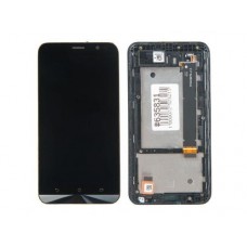Дисплей в сборе с тачскрином и рамкой крепления для ASUS Zenfone Go ZB551KL (новый) черный