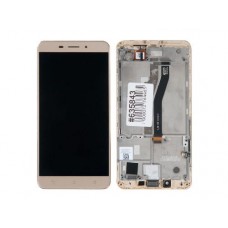 Дисплей в сборе с тачскрином и рамкой крепления для ASUS Zenfone Max ZC551KL (б/у с разбора) золотой